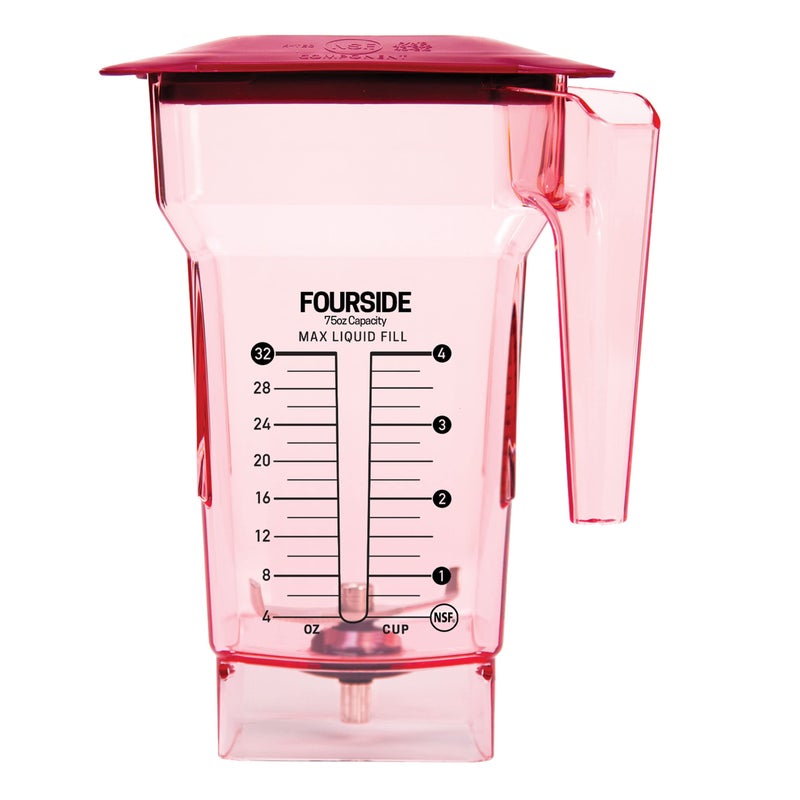 Blendtec 75 oz FourSide Commercial Jar - Four-Sided Replacement Blender Jar - Compatible with Most Blendtec Blenders - 32 oz Blending Capacity - Red - Image 1